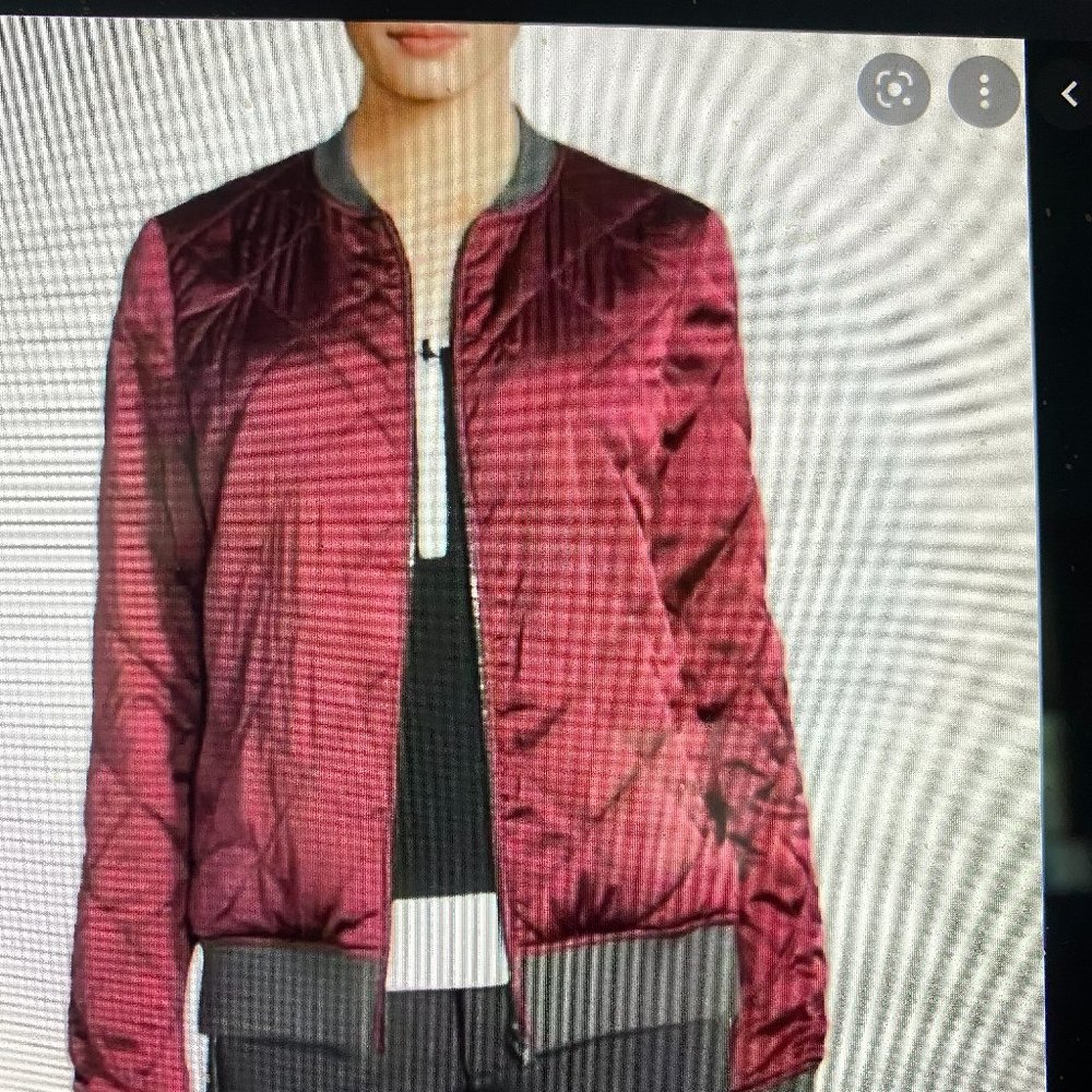 Women’s Medium Blanc Noir Reversible Bomber Jacket